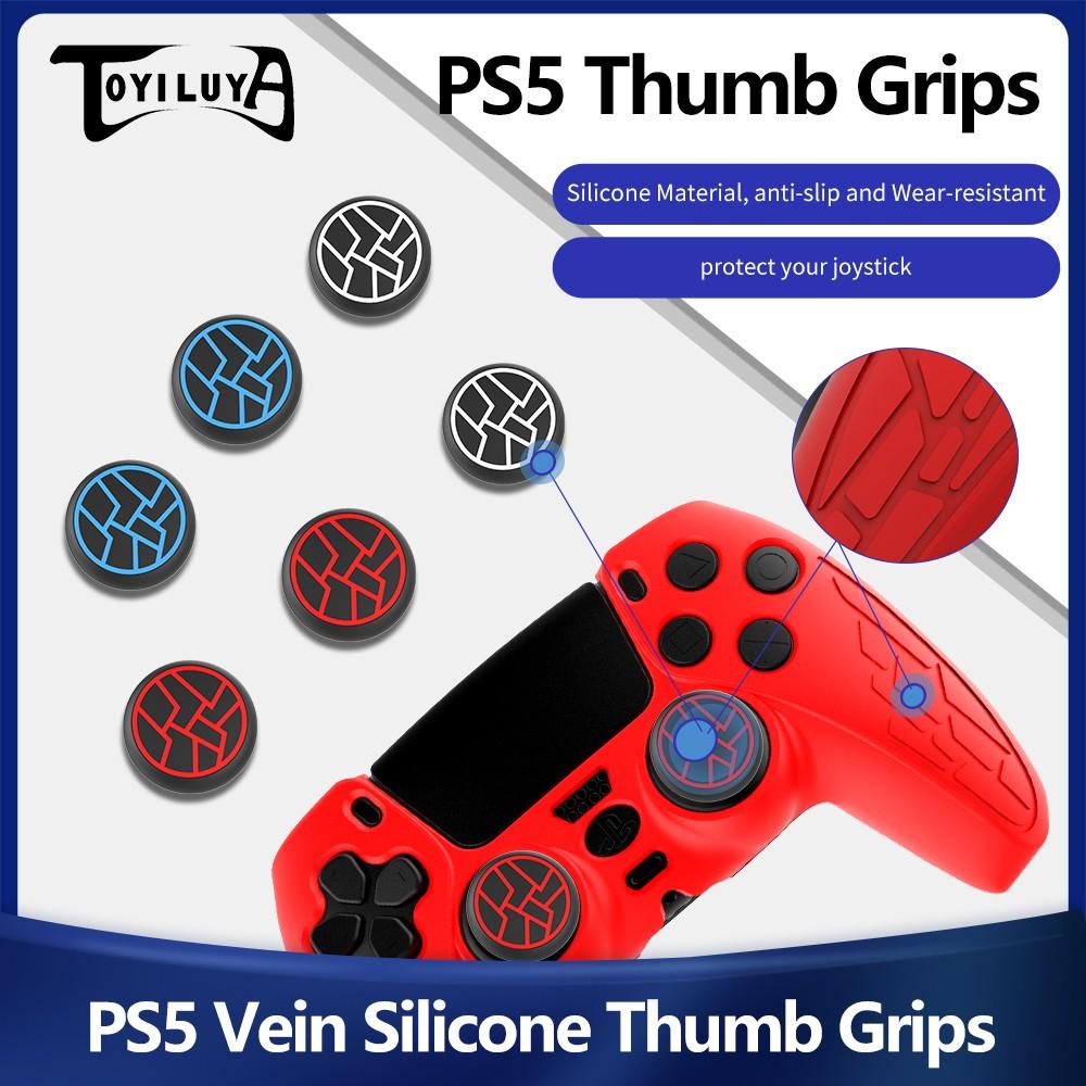 Ps5 Controller Protective Case, Silicone Thumb Grip, Perfect Fit, Includes Two Joystick Caps and Stickers, Shockproof Washable Gift