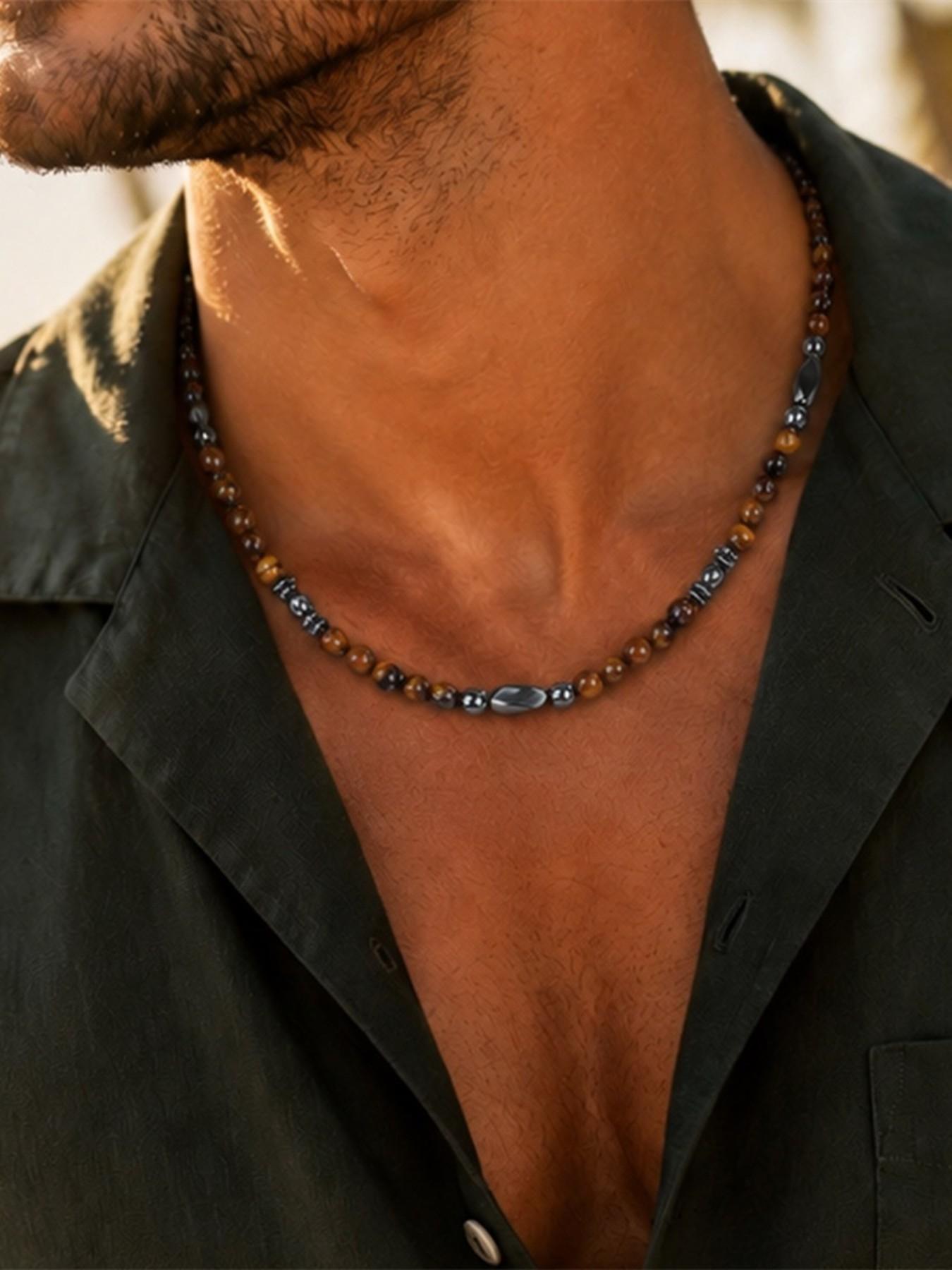 Unique Obsidian Necklace, Wearable All Year Round, Perfect for Daily Gatherings, Father's Birthday Gift, Back-To-School Present