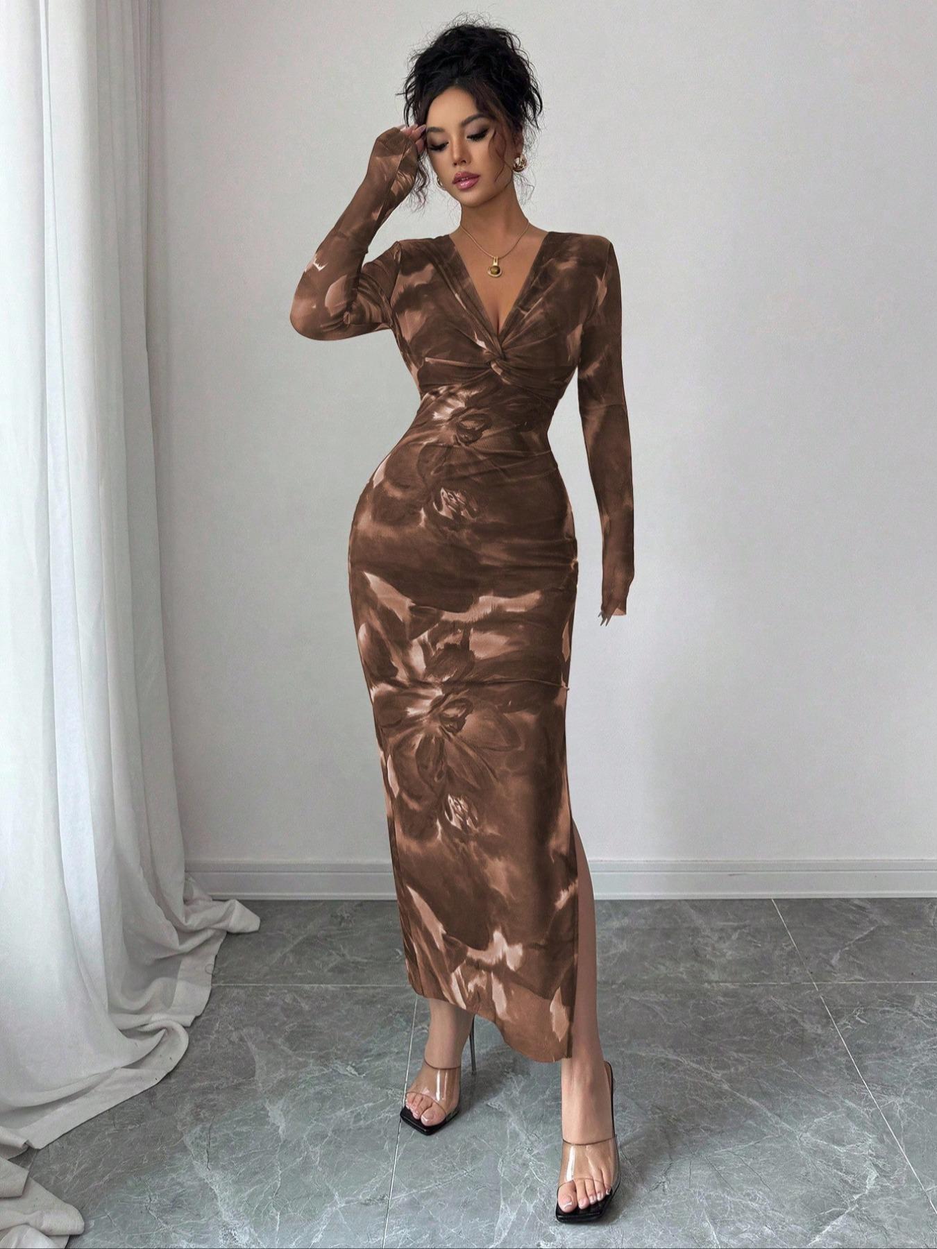 grey bodycon t shirt dress Double Layers Cotton Sexy Bodycon Dress Women Autumn Winter Backless Slim  Elastic Push Up Bandage main image 0