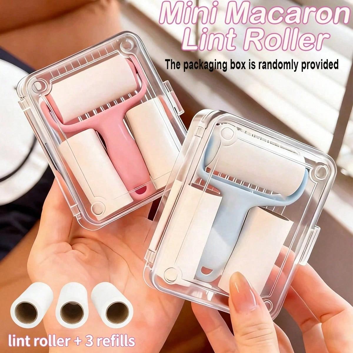 2-Set Convenient Mini Dust Removal Roller Set - 1 Handle + 3 Refill Rollers, Strong Adhesive for Pet Hair Removal, Easy to Use, Reusable Handle, No Electricity Required, Suitable for Pets, Clothes, Carpets, and Car Seats, An Essential for Pet Owners