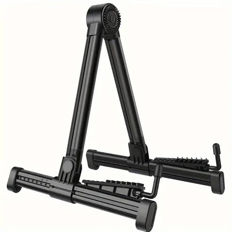 Durable Foldable Instrument Stand, Adjustable Holder for Acoustic & Electric Guitars, Mandolins, Banjos, Ukuleles, Violins, Sleek Finish
