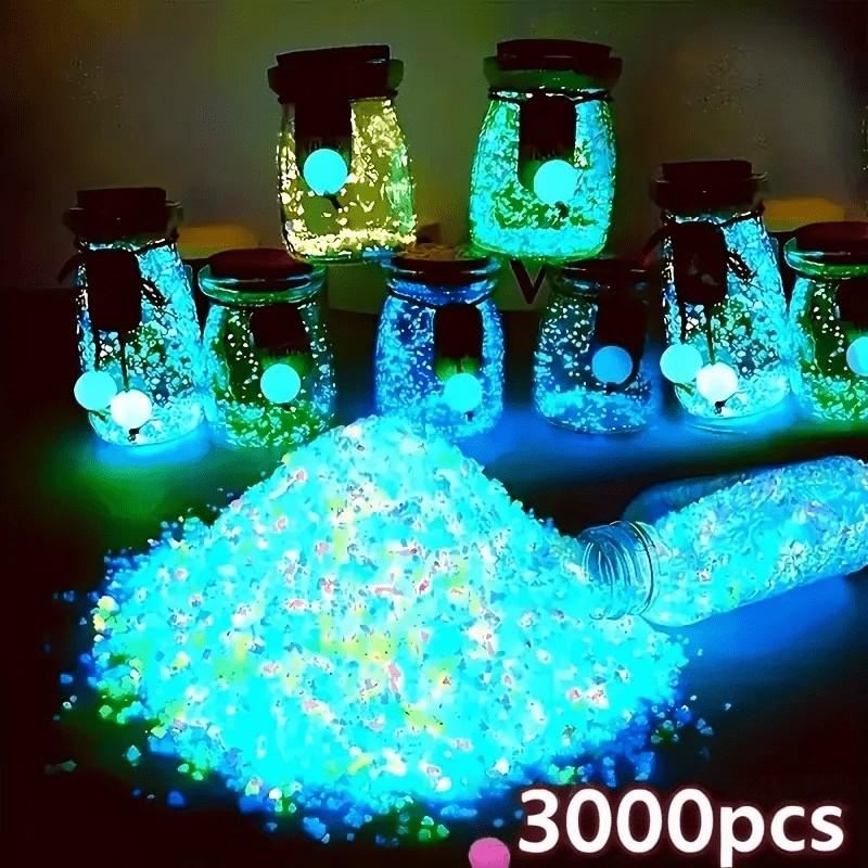 3000 Pieces Glow-In-The-Dark Sand Bag, Garden Wedding Party Festival Aquarium Decor, Outdoor Landscape Pottery Mini Multicolor Reusable Gardening Accessories