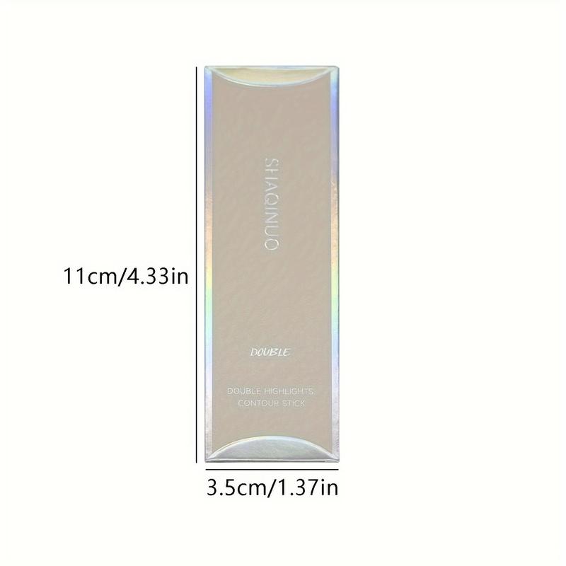 Double-Ended Highlighter Contour Stick, Long-Lasting Natural Finish, Waterproof Sweatproof, Buildable Coverage, Multi-Purpose Face Makeup