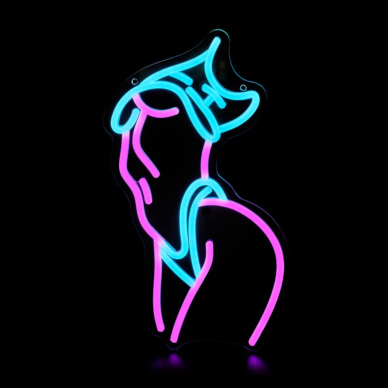 Abstract Figure Design LED Neon Light, USB Powered Creative Fashionable LED Neon Lamp with Switch, Decorative LED Light for Home Living Room Bedroom Party, Multifunctional Lighting