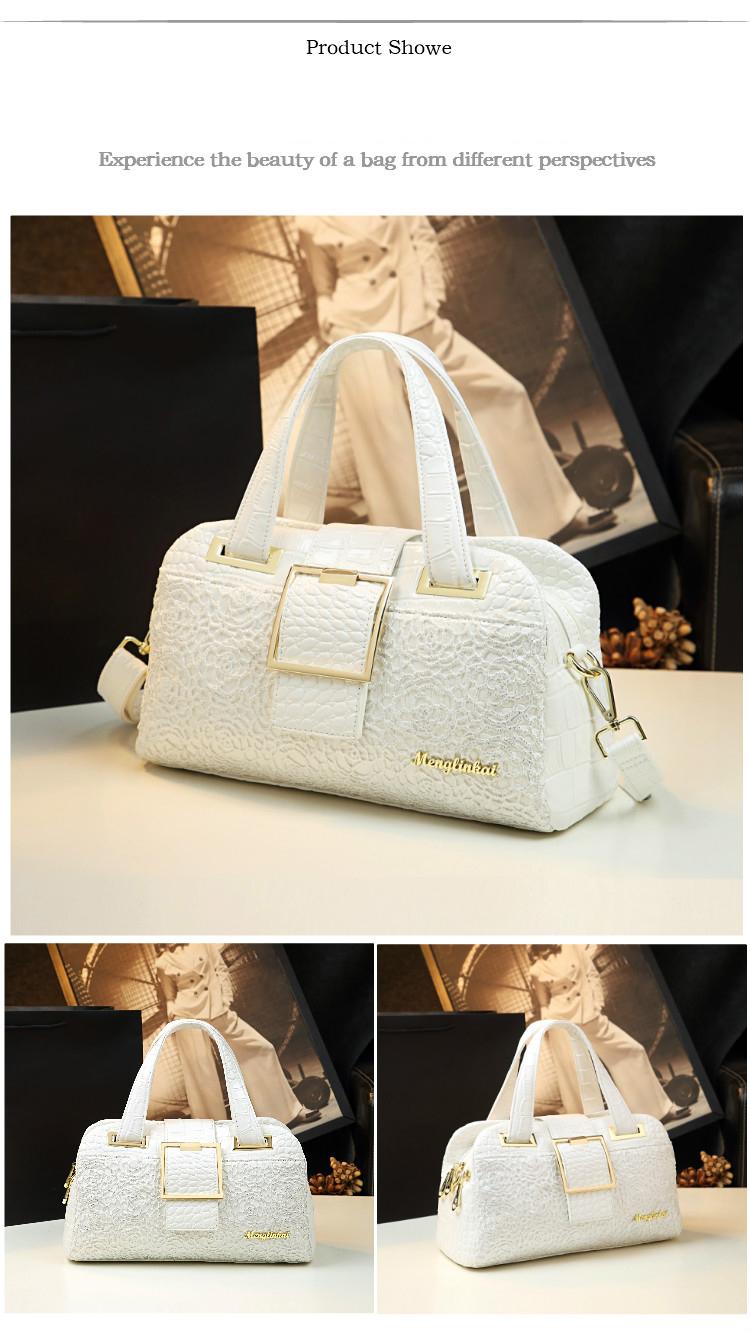 2026 New Bordeaux Boston Bag, Lace Crocodile Texture Embossed Pillow Bag, Luxury Handbag for Women, Crossbody Shoulder Bag