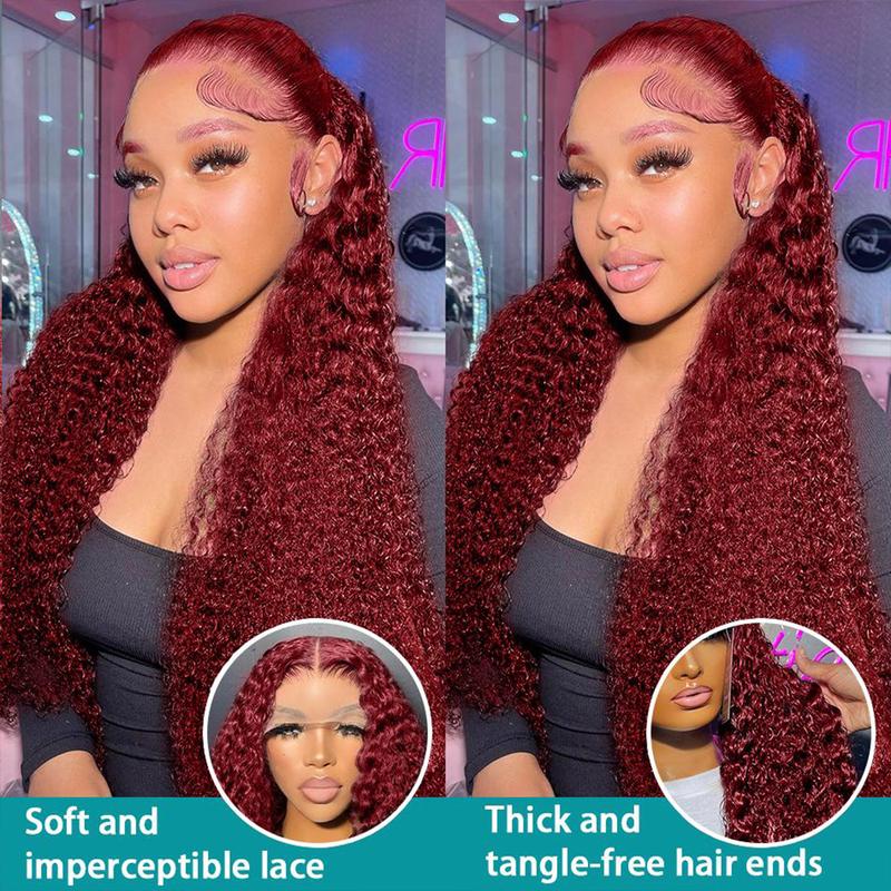 [26‘’Deep Wave=$135] CheetahBeauty 200% Density 99J Burgundy/Natural Black/T1B/4/27/FB30 Highlight Deep Wave Human Hair Wig 13x6 HD Transparent Lace Front Remy Hair Wigs Pre Plucked Brazilian Deep Wave Human Hair Wig For Women #TikTokShopHolidayHaul