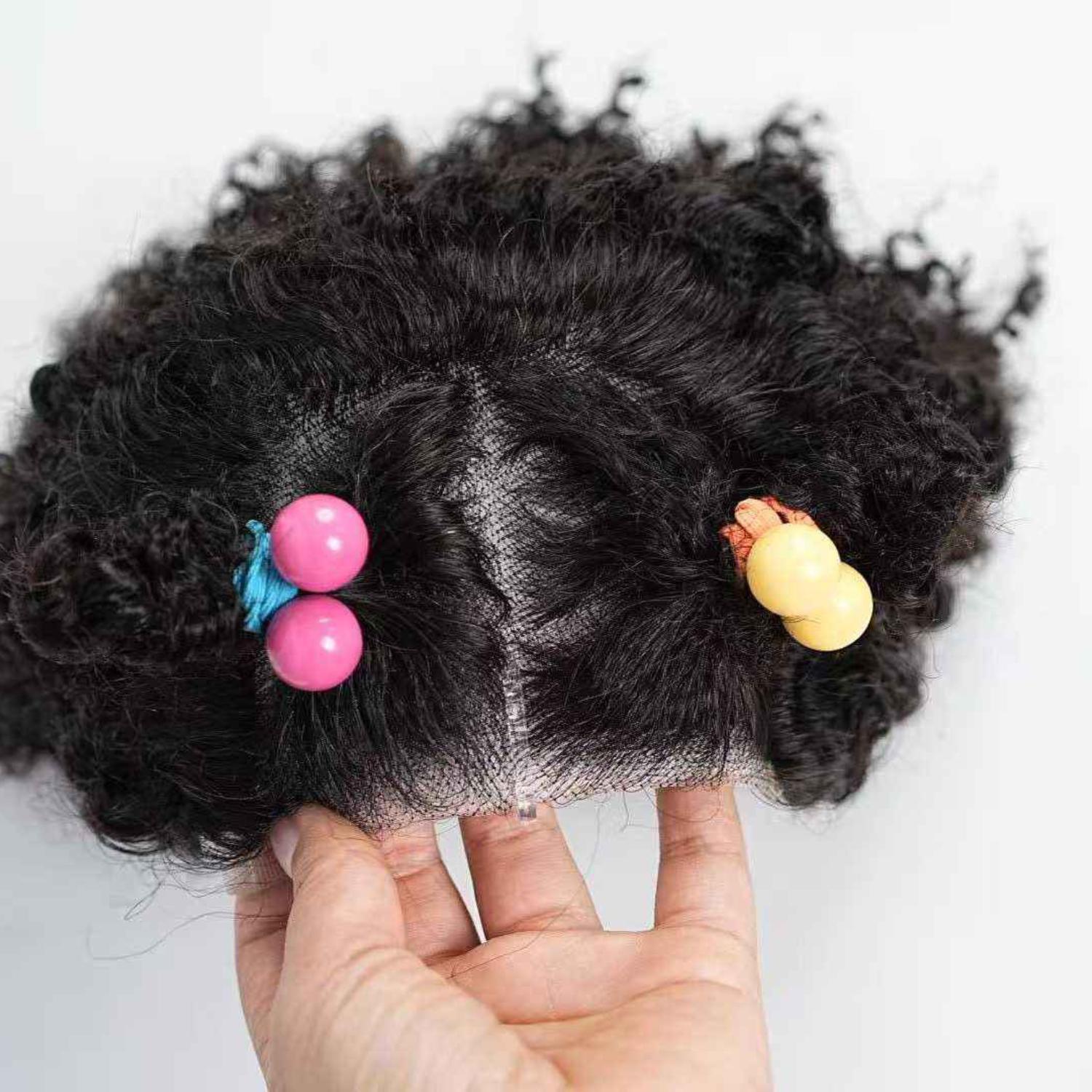 VIPbeauty Kid's Wigs 4X4 Lace Front 10 inch Hair Length Kinky Curly Hair Wigs Glueless Wigs for Children 100% Human Hair