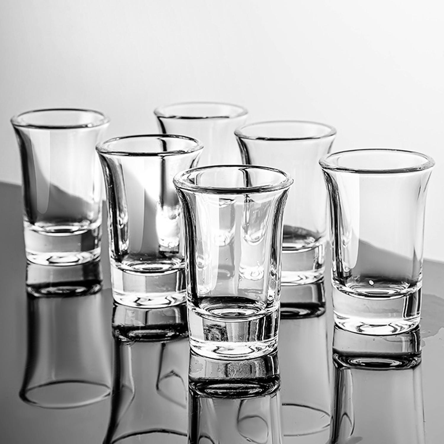 6/12 Piece Small Wine Glass Set, 1.5 Oz (40 Ml) Transparent Round Glasses, Ideal for Vodka Whiskey Tequila Brandy Espresso, Restaurant Bar Party Gift