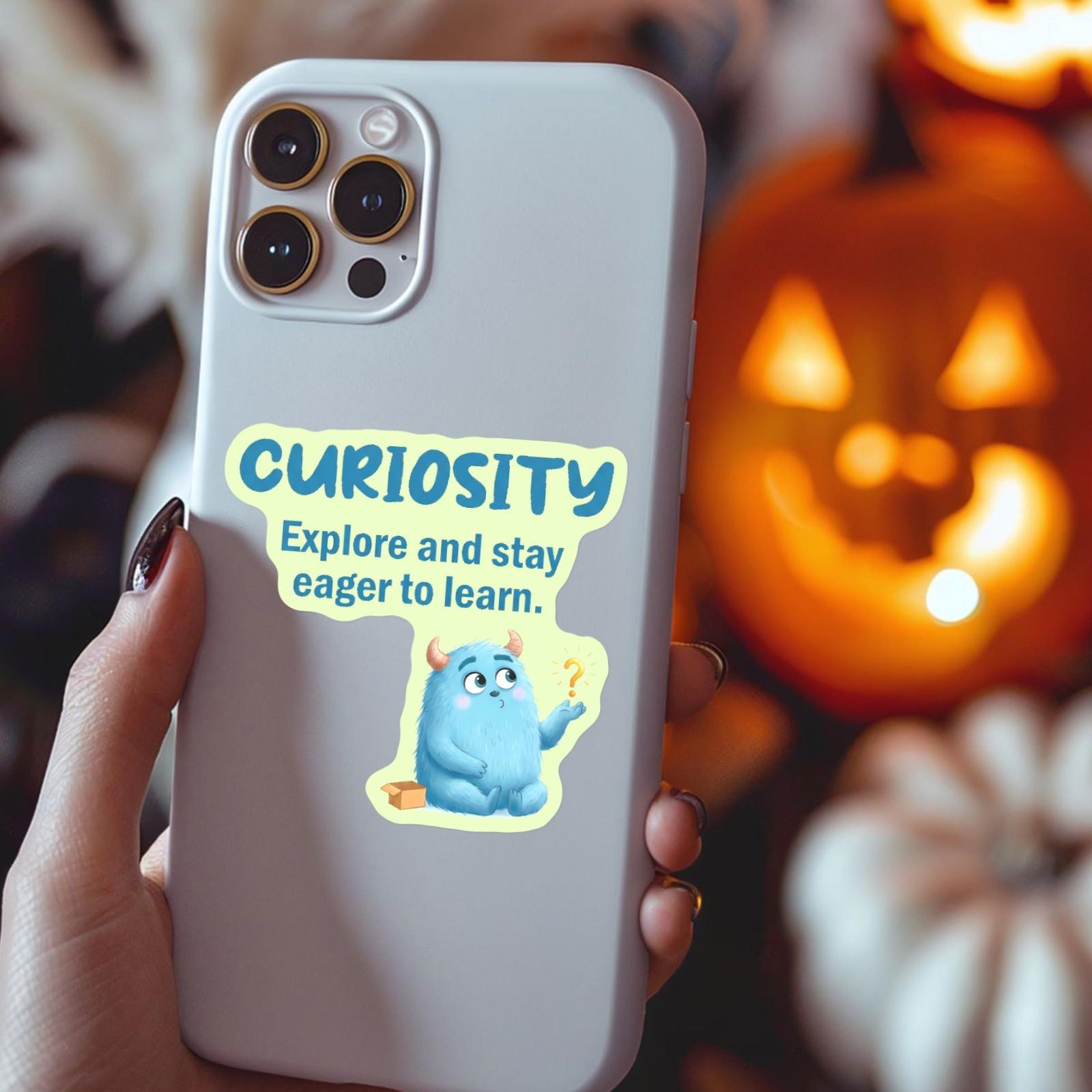 50 Sheets Emotion Recognition Monster Stickers, Mental Health Education Text Stickers, Waterproof DIY Scrapbook Material