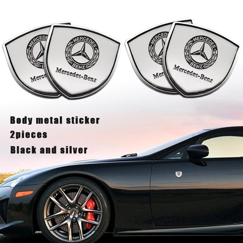 3D Metal Shield Emblem Car Sticker, Body Decal, Automobile Decals for Mercedes Benz Amg A/b/c/e/s Class, W204 W205 W203 W206 W211 W212 W213 W201 W210 W220 W221 W222 W223 W251 Glc Glk Cla, Vehicle Exterior Decoration
