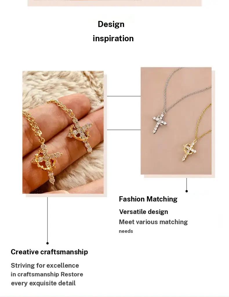 GGIRL Simple Crown Cross Pendant Choker Necklace for Women Men Girls Pretty Crown Cross Jewelry Gift for Daily Party Clothing Decor Trendy All match Exquisite Fashion Accessory Fashion Jewelry Gift for Holiday Haul Christmas Birthdays Anniversaries