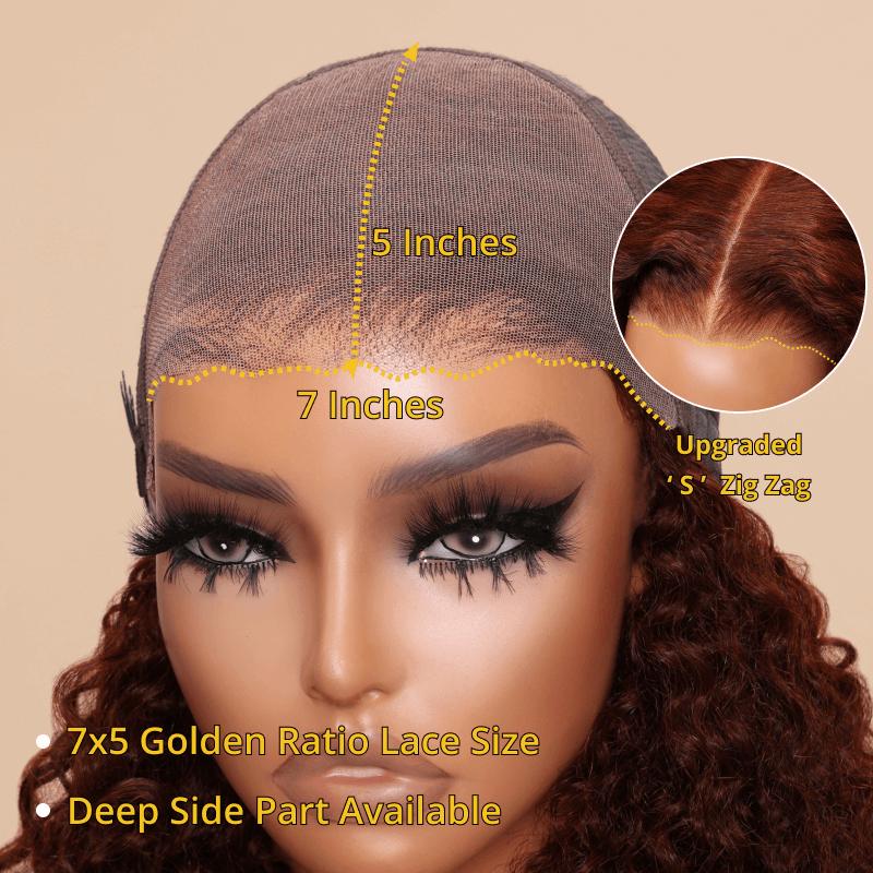 Sunber 7x5 Bye Bye Knots Glueless Wigs Reddish Brown Highlights Wig Pre Cut Lace Front Wigs Human Hair Body Wave Invisible Knots Pre Everything Put on and Go Human Hair Wigs Pre Plucked 150% Density Dealsforyoudays