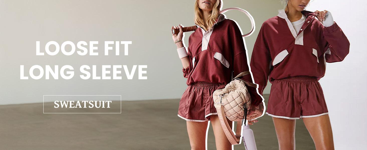 UANEO Women's Two Piece Short Sets Summer Lounge Sweatsuits Long Sleeve Outfits Travel Tracksuit with Pocket Sporty Style Clothes Timeless Sports Style UANEO Women's Two Piece Short Sets Summer Lounge Sweatsuits Long Sleeve Outfits Travel Tracksuit with Pocket Sporty Style Clothes Timeless Sports Style