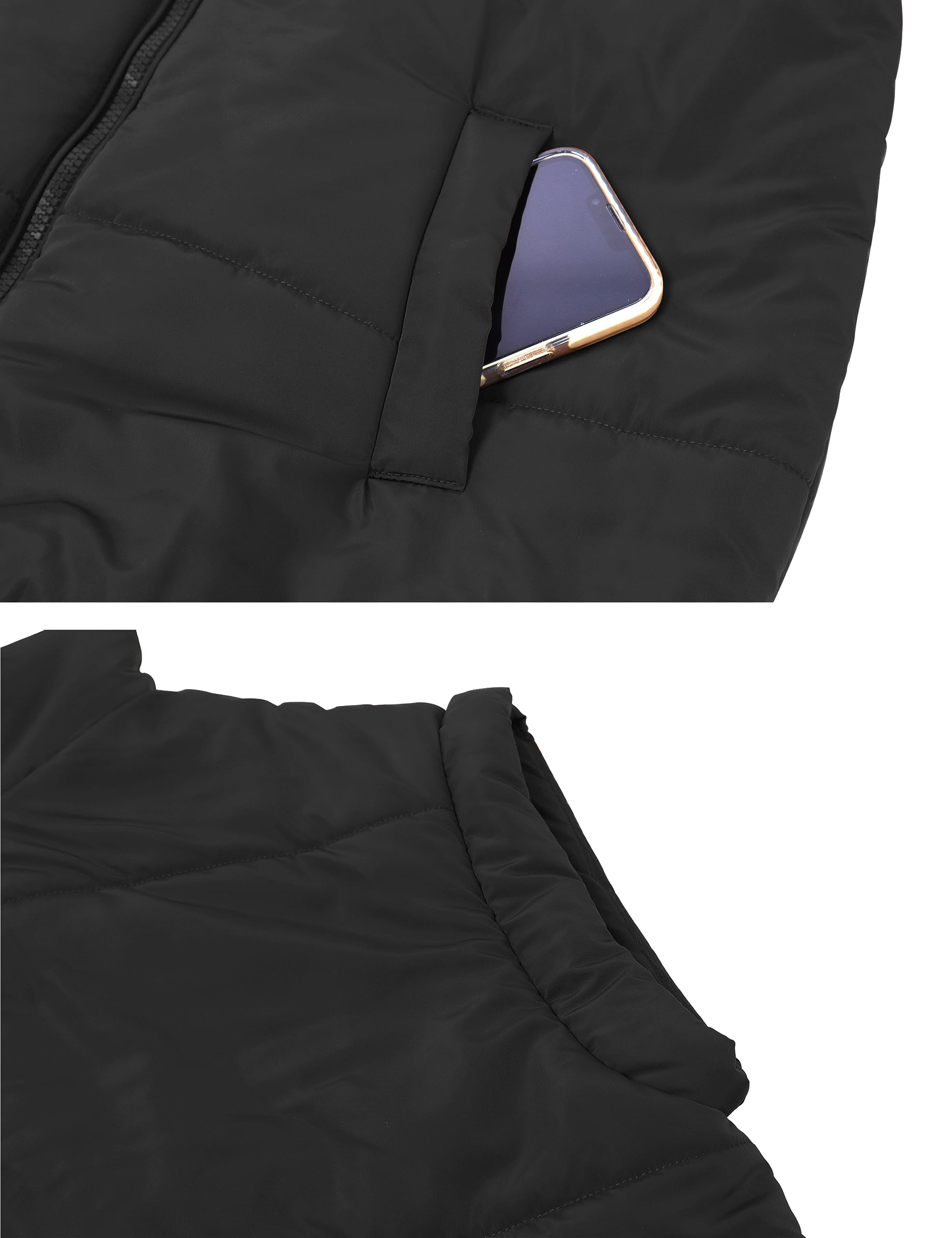 Women's Casual Winter Oversized Puffer Vest Stand Collar Flysleeve Insulated Padded Puffy Jackets