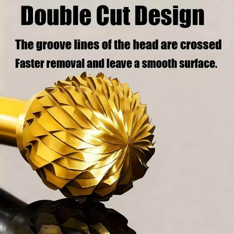 Upgrade Version Efficient Work Rotary File Set, Tungsten Alloy Dual Blade Carving Milling Cutter, Durable Woodworking Grinding Router