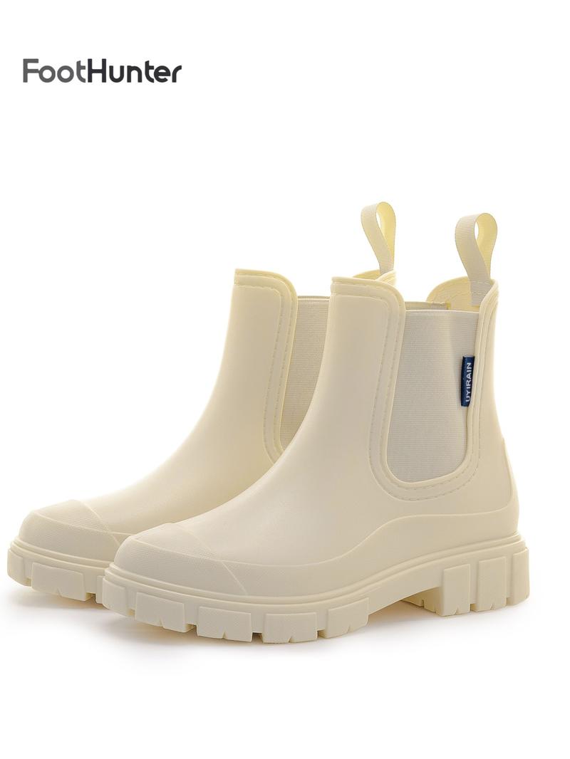 Women's Fashionable Solid Color Boots, Casual Ankle Boots, Casual Waterproof Non-slip Boots for Daily Wear, Female All-match Trendy Shoes for Daily Wear