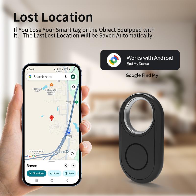 Google GPS Tracker for Android Smartphones, Precise Location Finder, Bluetooth-compatible Tracking Device for Keys Wallet Luggage Pets, Not for Apple Devices