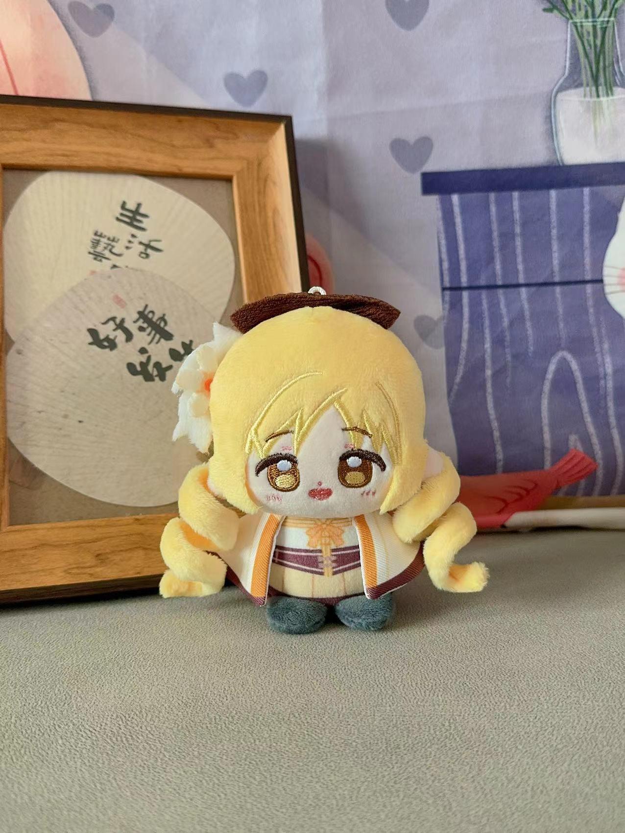 12cm Puella Magi Madoka Magica Plush Sakura Kyoko Kaname Madoka Tomoe Mami Cartoon Anime Figure Stuffed Doll Backpack Pendant