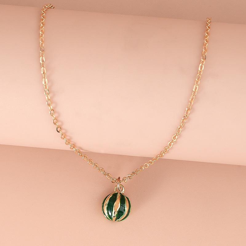 Summer Style Watermelon Pendant Necklace - Fashionably Simple, Versatile and Cute Necklace