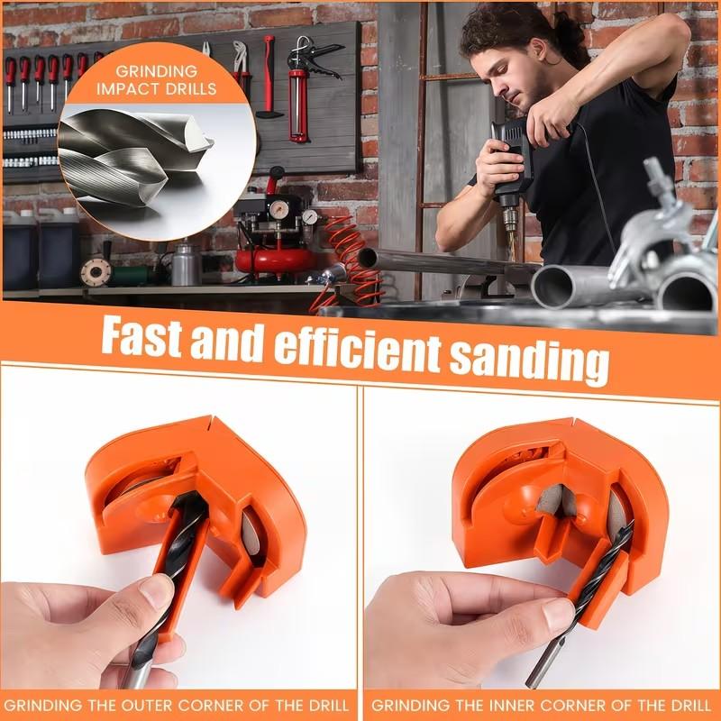 Multi-Function Drill Bit Sharpener for Manual and Electric Drills, Portable Tool for Carbide and Cobalt Steel Bits, No Power Required
