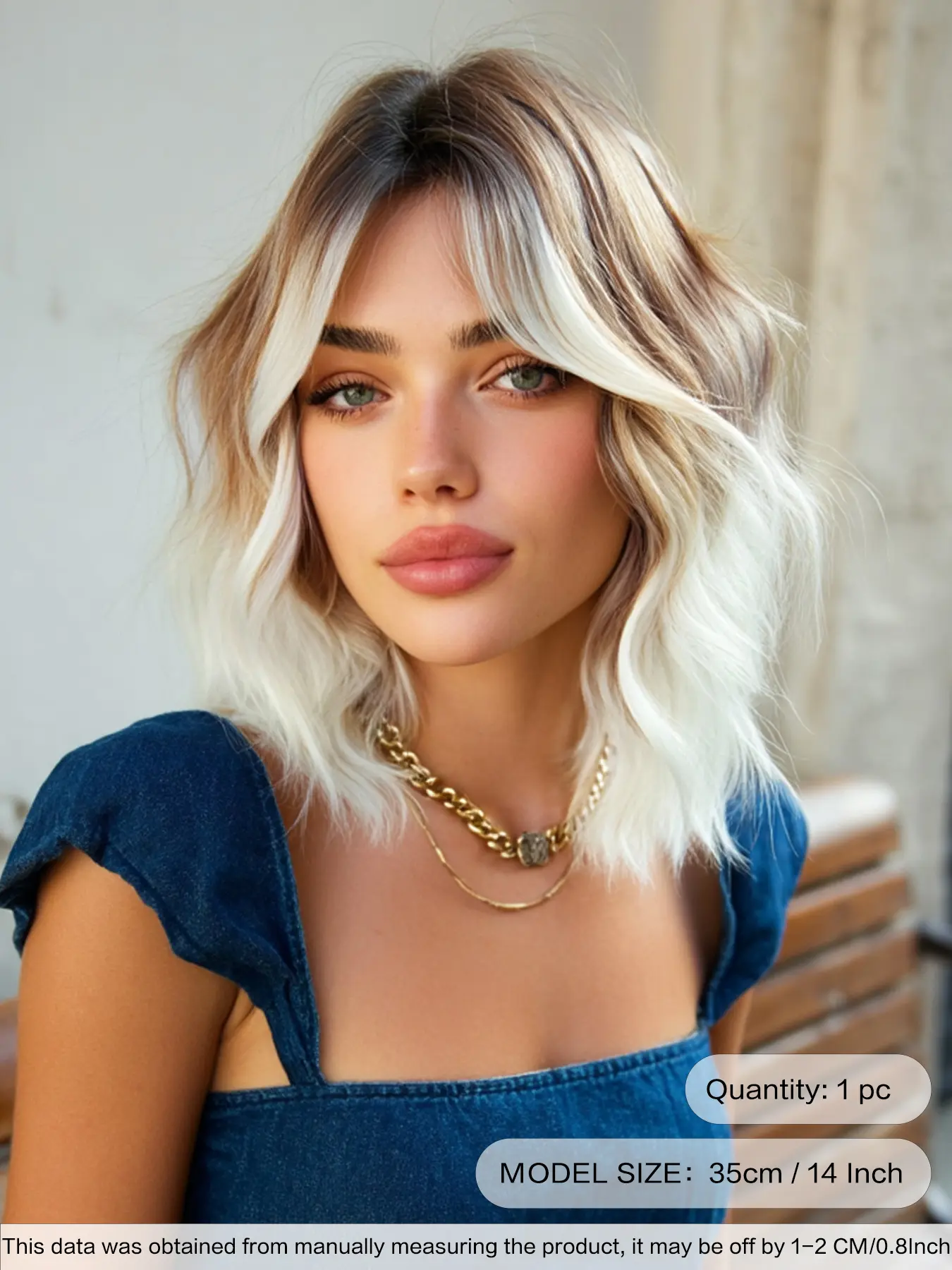 Short Wavy Ombre Red Wigs for Women 14 Inch Shoulder Length Bob Curly Middle Part Wigs with Dark Roots, Synthetic Heat-resistant Fiber Hair for Daily Cosplay, Role Play Wig, Party Use