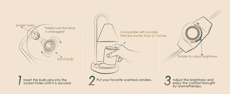 Candle Warmer Lamp,Electric Candle Warmer with Dimmable Light,Scented Wax Melter,No Smoke,Compatible with Various Jar,with 2 Light Bulbs,Home Decor Gifts-Black Decorative Fragrance Ornaments Milk Coffe