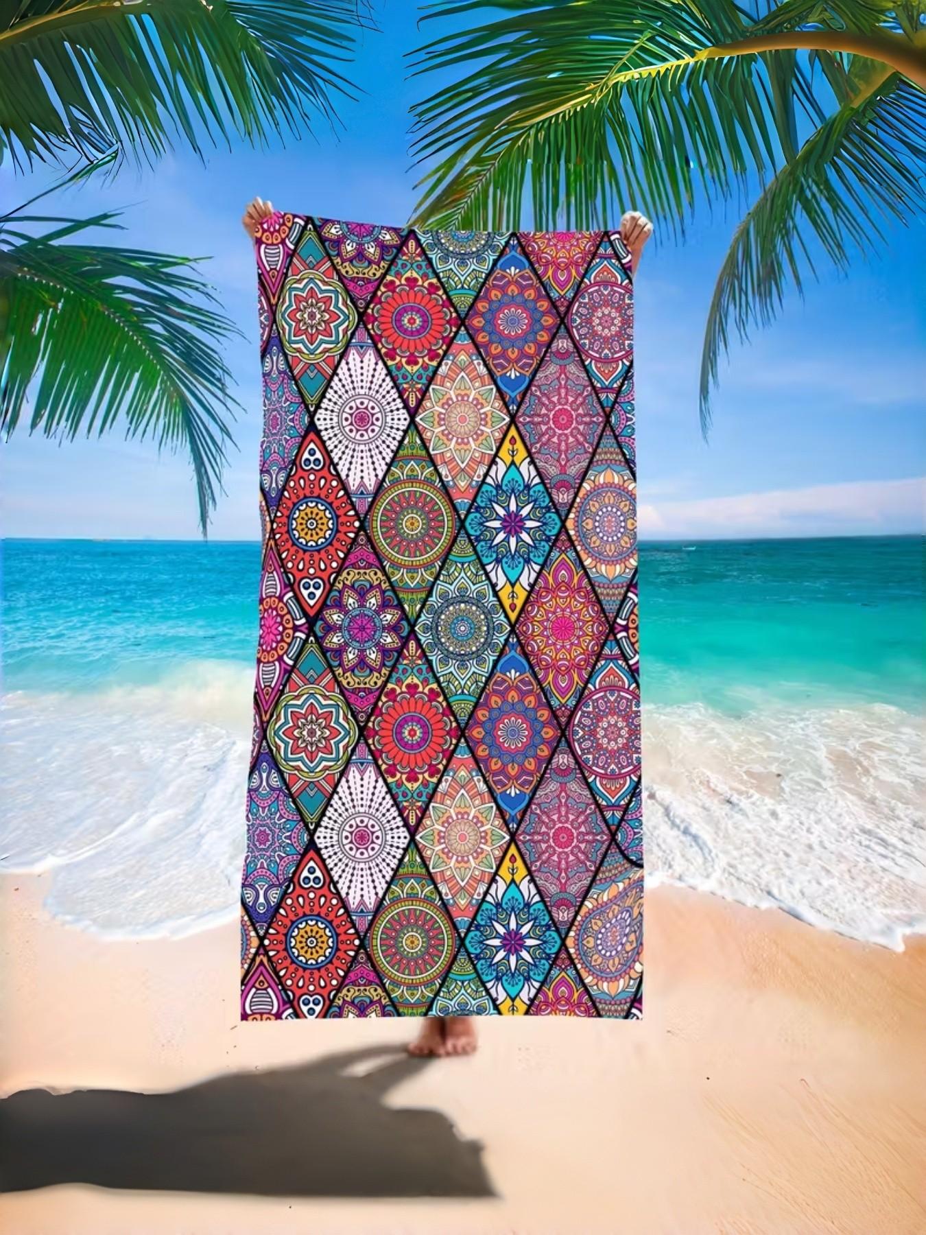 Bohemian Beach Towel Set, Outdoor Sun Protection Multi-Purpose Shawl, Ideal for Travel & Daily Use, Durable Lightweight Design, Absorbent Breathable Towel