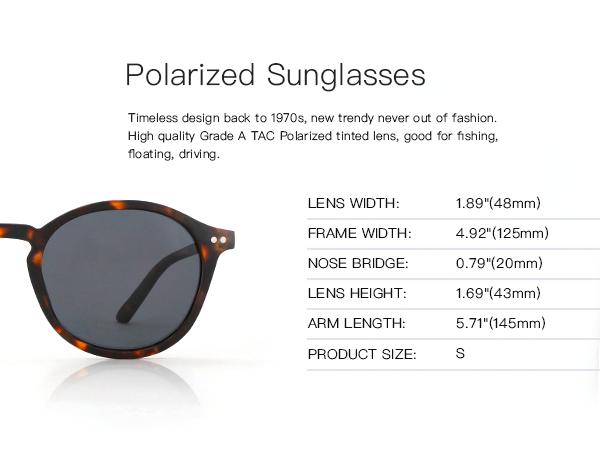 ZENOTTIC 2 Pack Unisex Polarized Sunglasses Classic Round & Square Frame UV400 Protection Matte Black & Tortoise Shell Seaside Holiday Gift