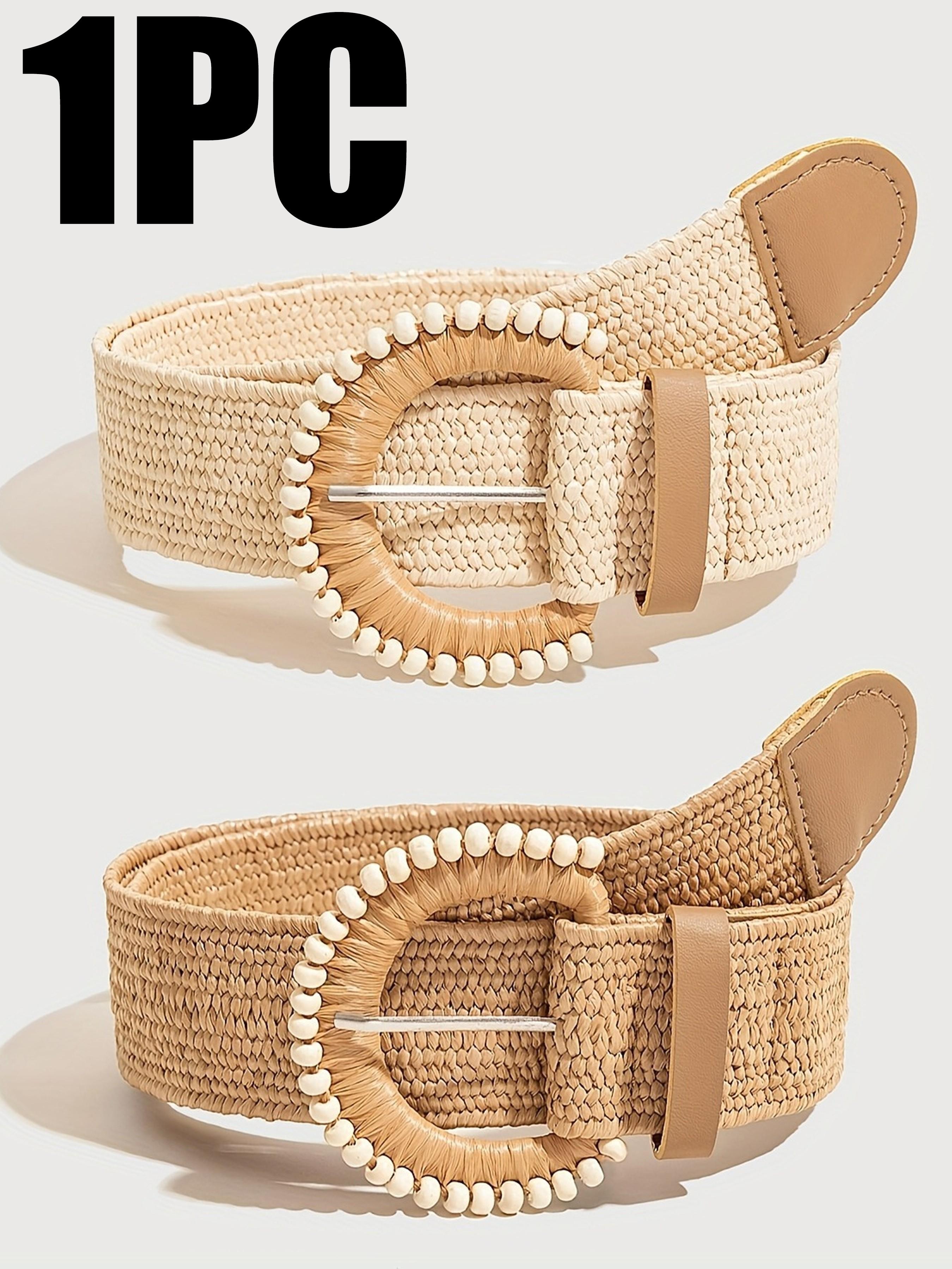 Women's Braided Belt with Round Buckle, Fashionable Bohemian Waistband, Vintage Ethnic Style, Versatile and Trendy Accessory