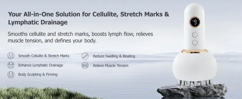Product Introduction of Handheld Body Massager for Legs & Belly - Lymphatic Drainage & Anti Cellulite Tool with Heat, Vibration - Electric Sculpting Machine Reduces Stretch Marks + Cellulite White Detox Gift 7