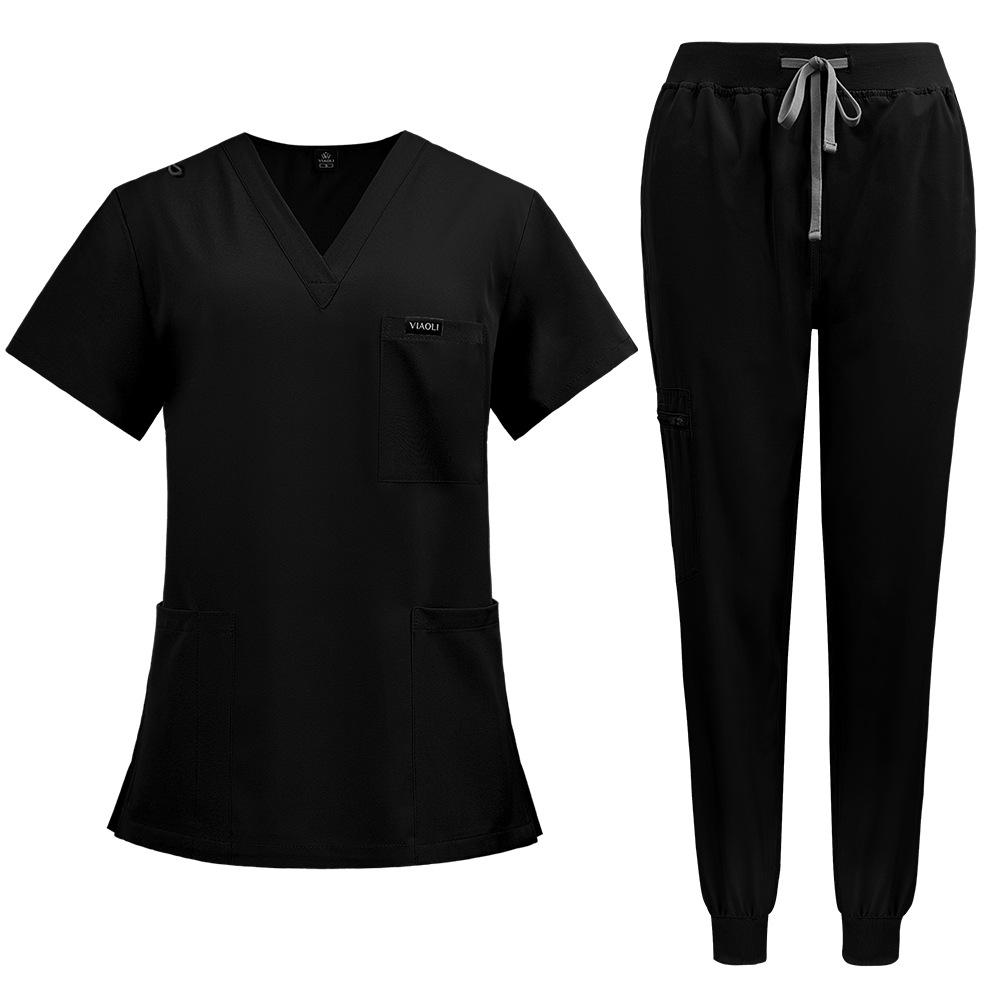 Comfortable Leisure Care Center Daily Practical Work Clothes Set Women Unisex Doctor Hospital Uniform Top Jogger Pants Veterinary Nursing Uniforms