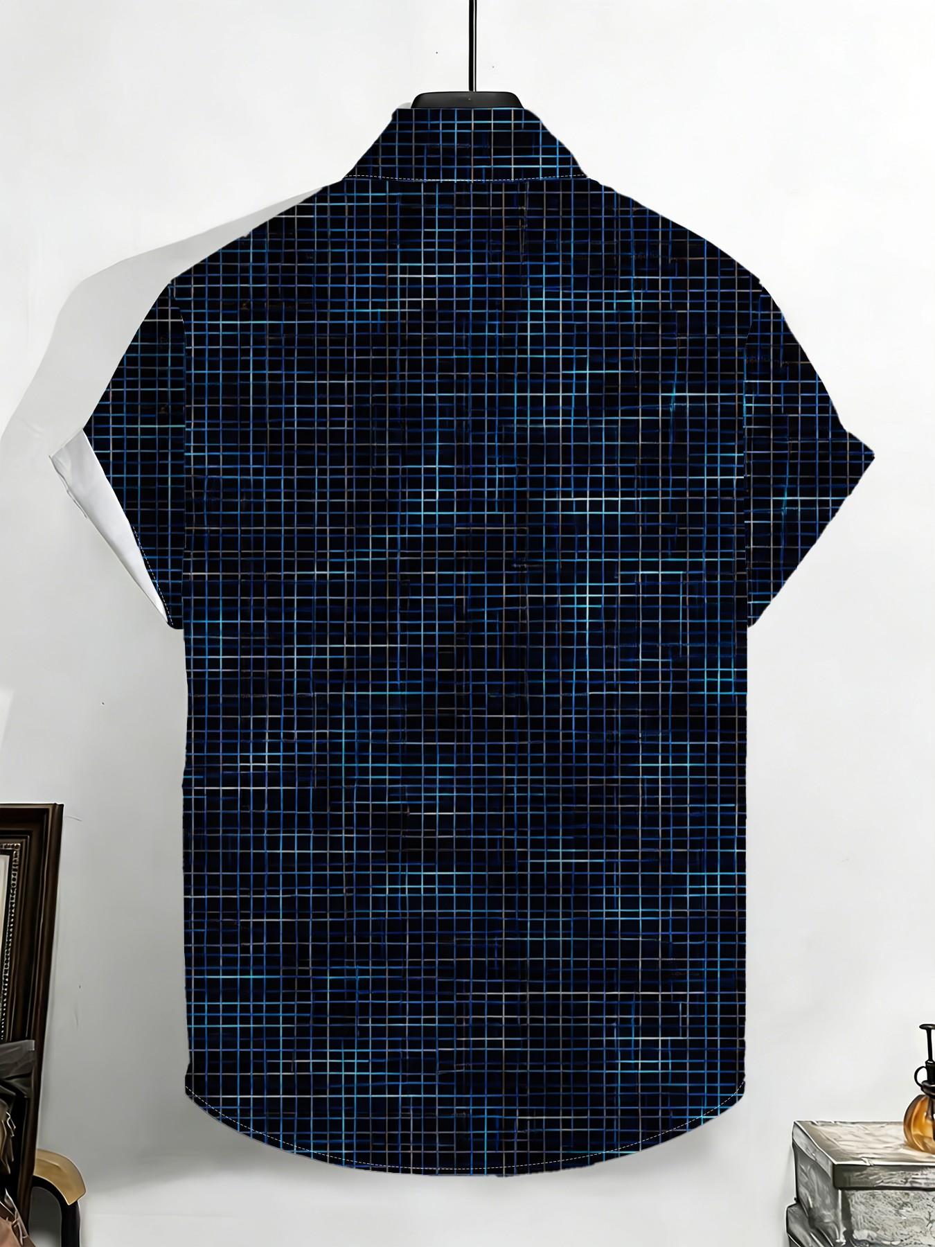 Large Size Men's Light Blue Gold Leaf Tropical Shirt, Summer Loose Fit Breathable Short Sleeve, Plus Size Beach Vacation Casual Top