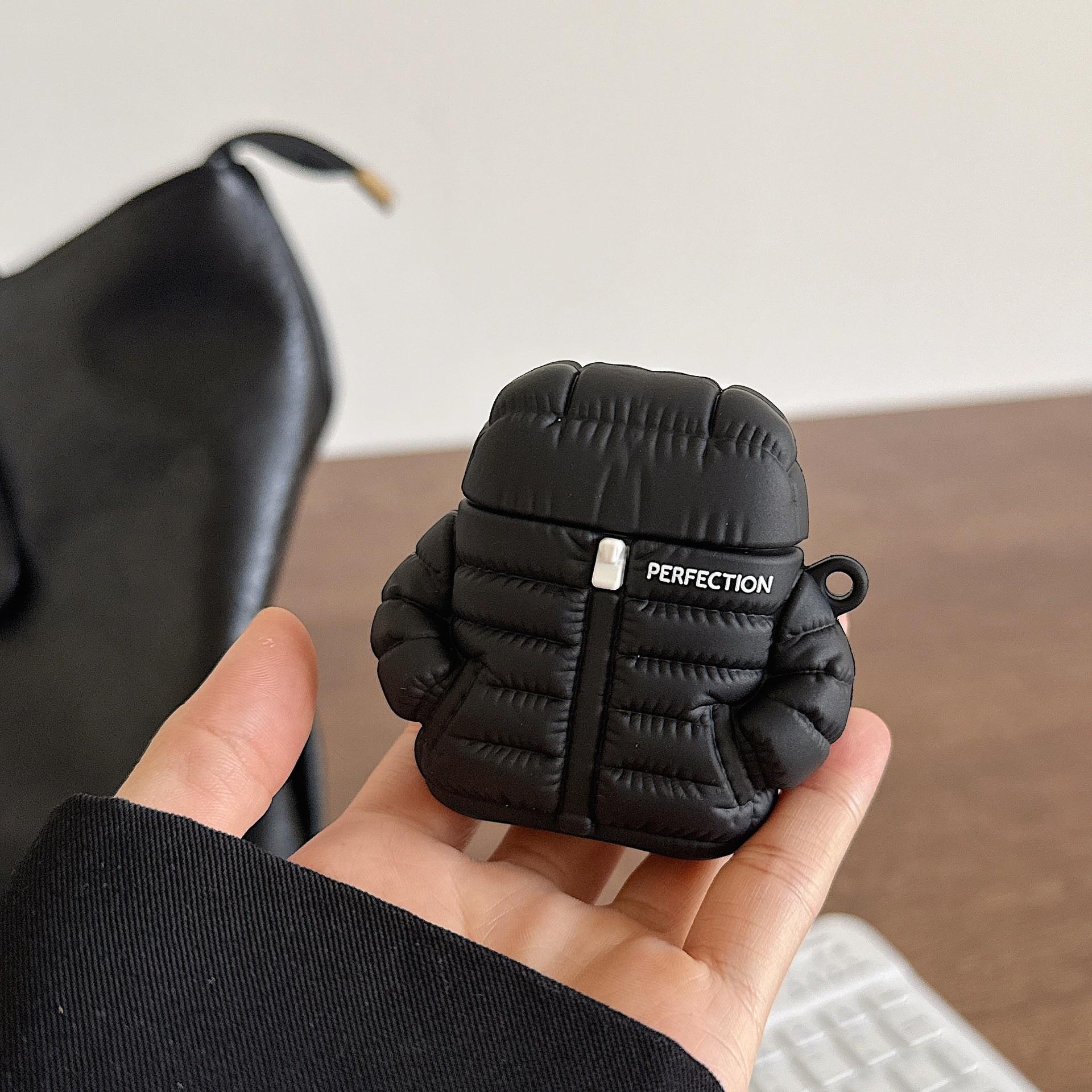 1 down jacket shaped headphone case, cute wireless Bluetooth headphone case, drop resistant, durable and stylish accessory, suitable for AirPods pro3/1/2/3/4/pro/pro2 (shape may vary depending on model)