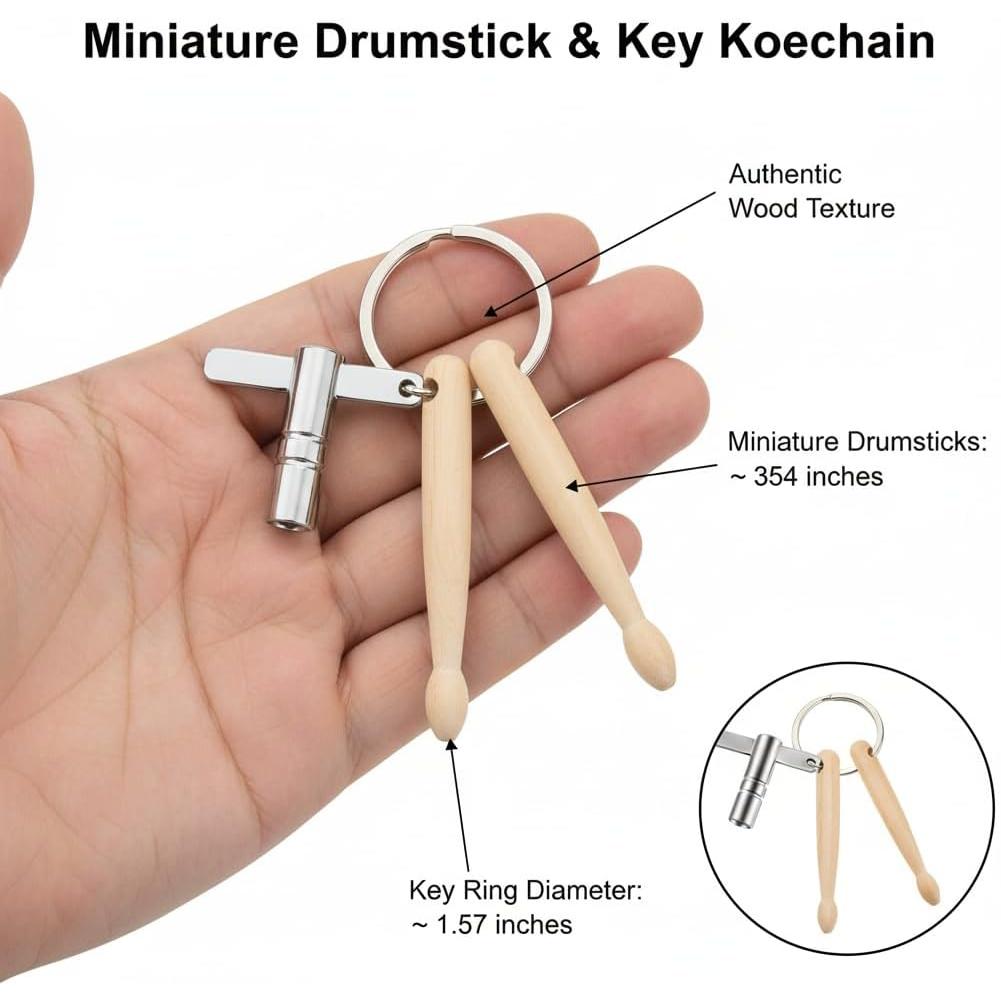 Drum Key Mini Drumsticks Gifts for Drummers | Drum Tuning Key  Percussion Tool Drum Stick Key Chain