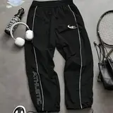 【Black Friday】Men's Casual Sporty Long Pants, Loose Fit with Elastic Cuffs, Fashionable Print, Lightweight Fabric, Perfect for Daily Wear