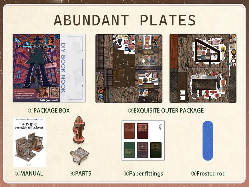 【FAREWELL TO THE NIGHT/BOOKENDS KIT/HOLIDAY GIFT/HANDMADE DIY TOYS/TIME-CONSUMING TOYS】CUTEBEE DIY bookcase with LED lights. Creative DIY toys. Bookcase decoration. Holiday gift with LED lights,cover dust