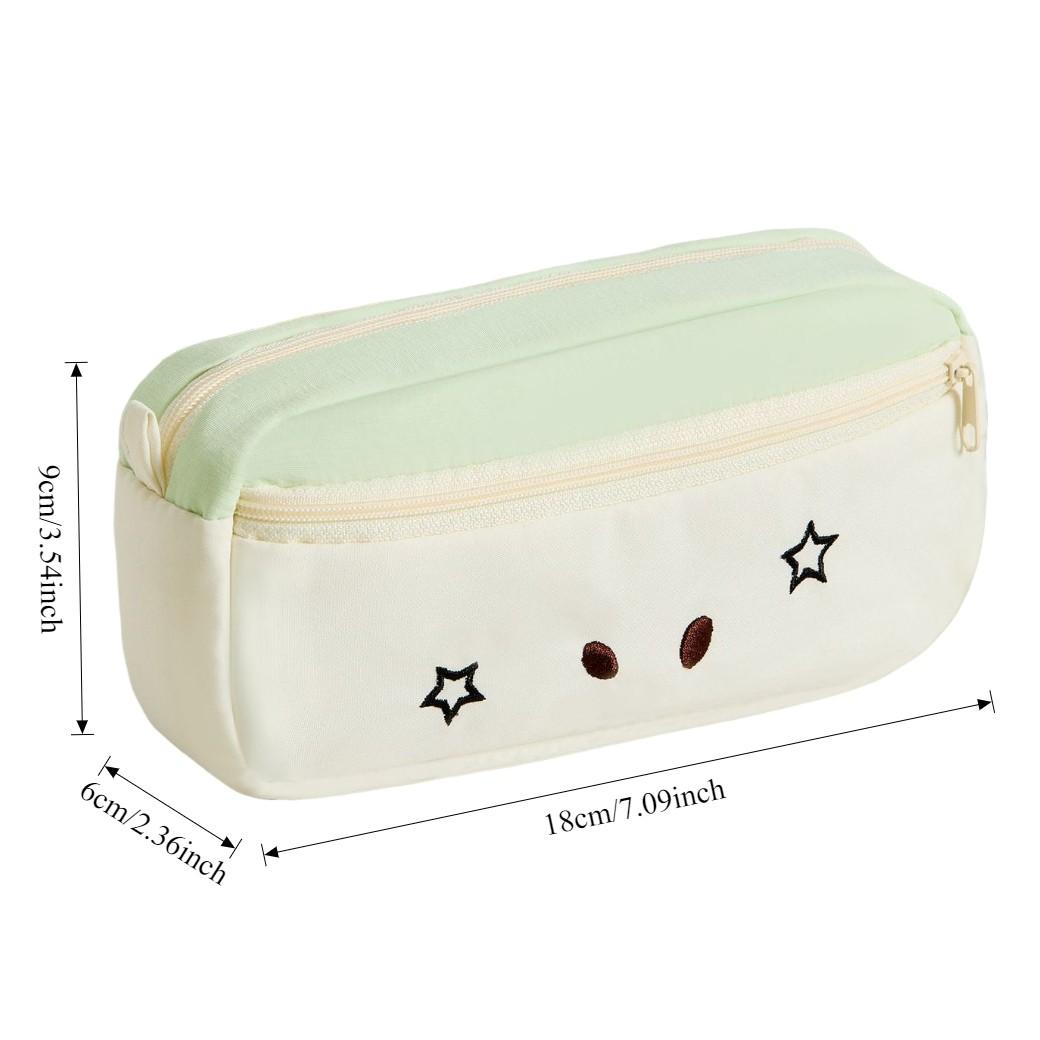 Apple Cat Embroidery Pen Bag, High-Quality Student Stationery Box with Excellent Appearance, Simple and Large Capacity Pencil Box