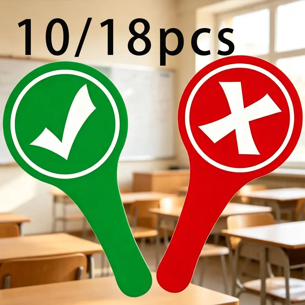 10/18pcs Handheld Correct & Wrong Sign Cards, Dual-Sided Design, Ideal for Classroom Teaching, Interactive Learning Activities, Creative Props