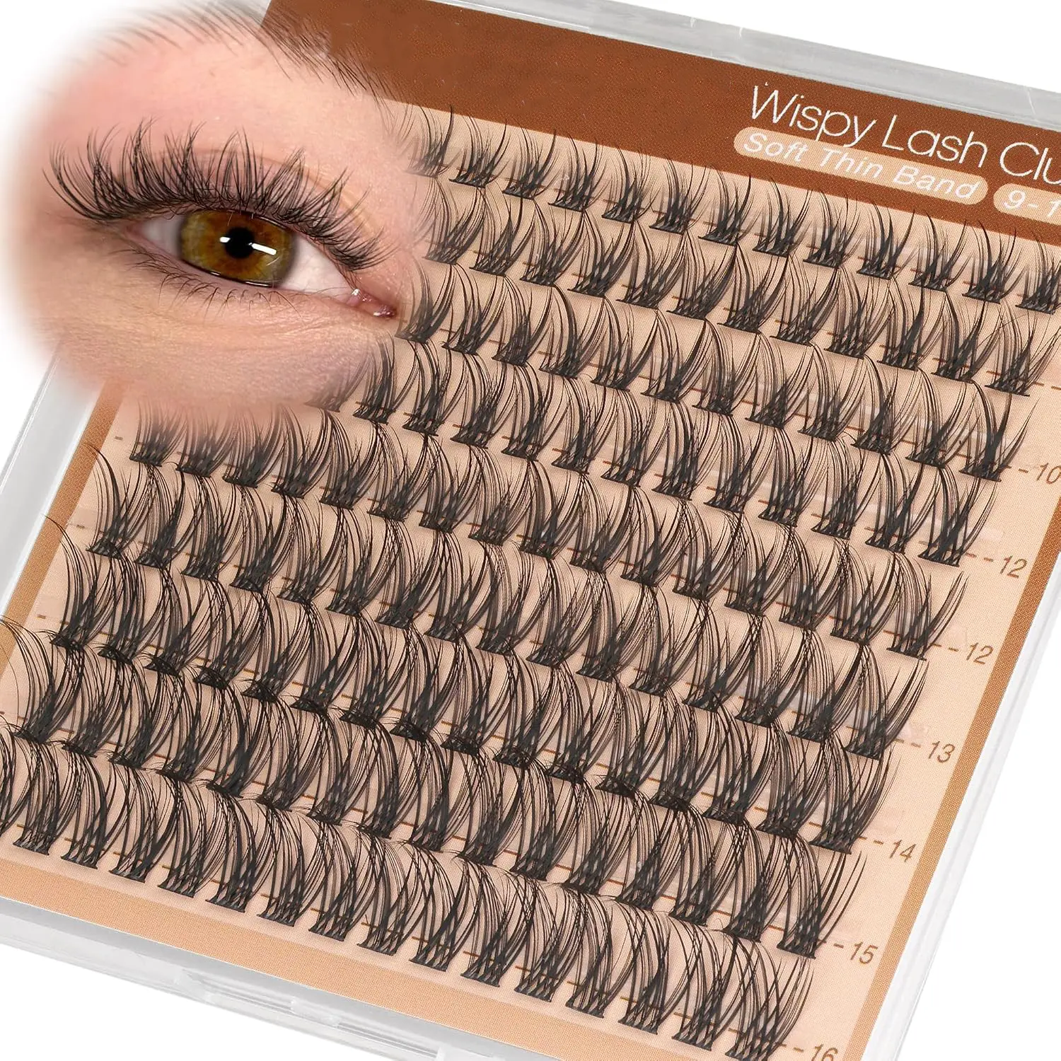 Comic Fine Curl Beauty Eyelash Clusters, Natural Fluffy Soft, 9-16mm Mixed Lightweight DIY Lashes, Suitable for Daily and Cat Eye Makeup