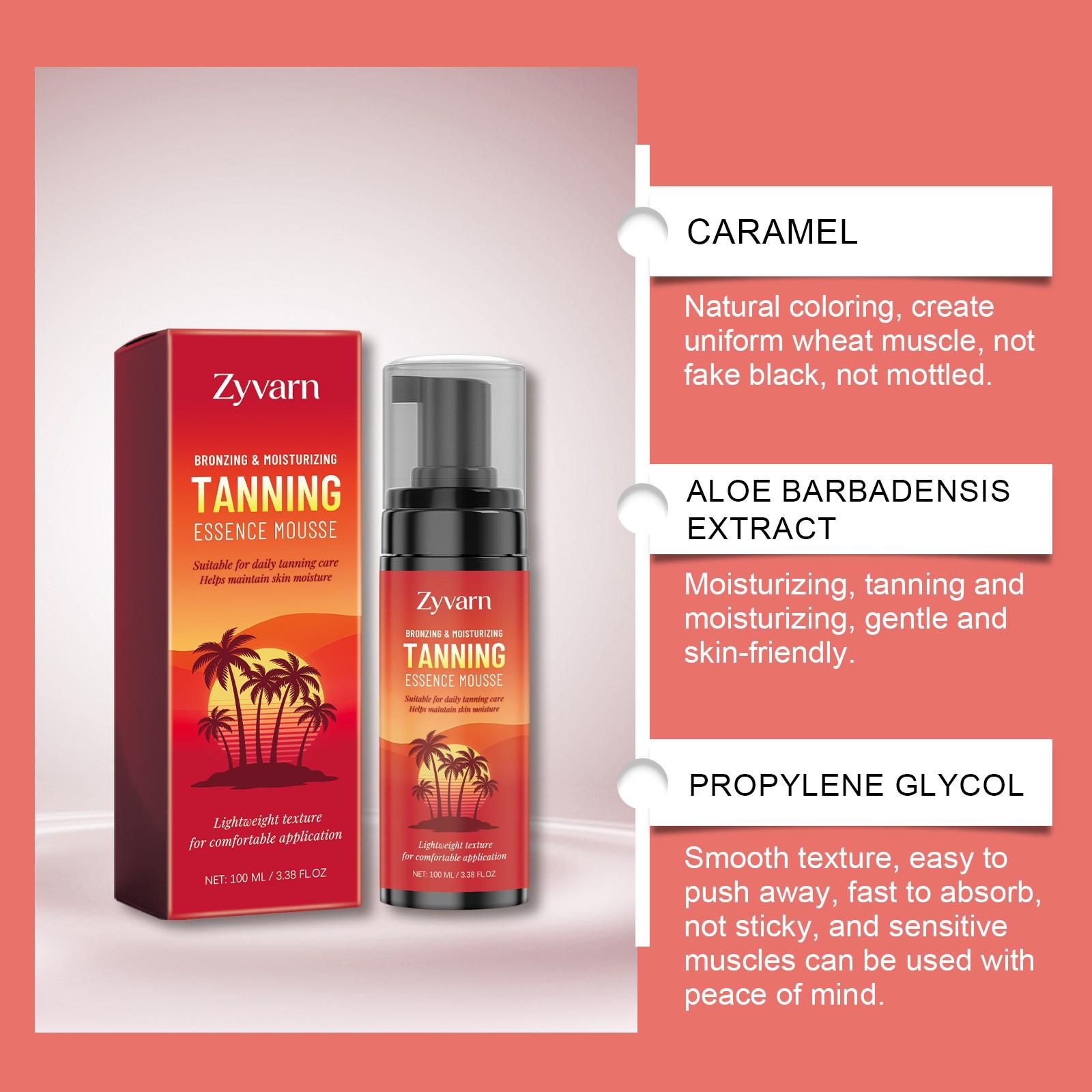 Zyvarn Bronzing & Moisturizing Tanning Essence Mousse Hydrating Glow Natural Bronzing Soothing Mousse