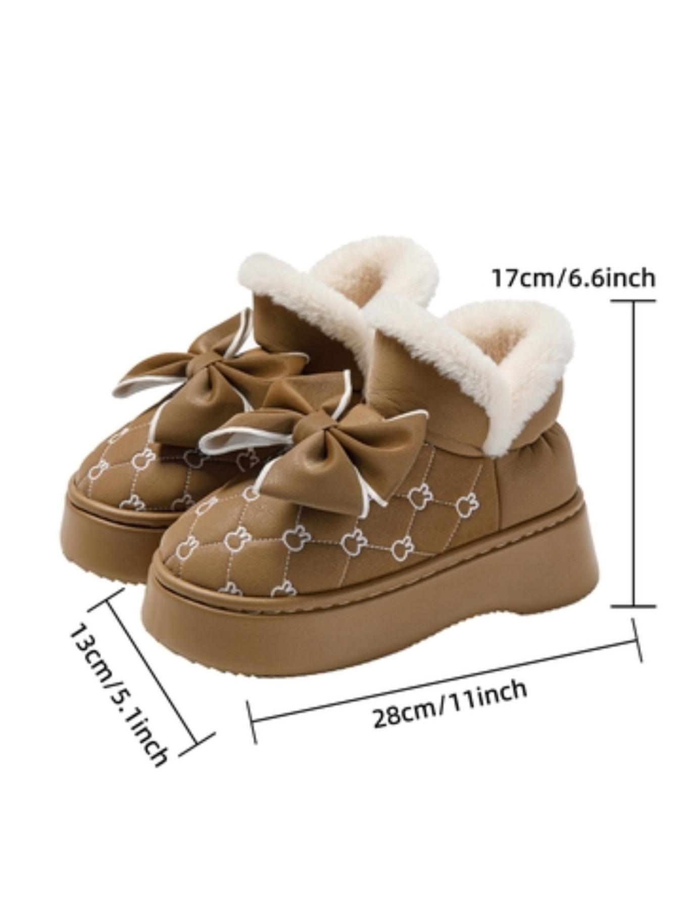 Women's Cute Bowknot Design Plush Slippers, 2024 New Style Casual Soft Comfortable Home Slippers, Warm Slippers for Indoor & Outdoor Use for Fall & Winter, House Slippers