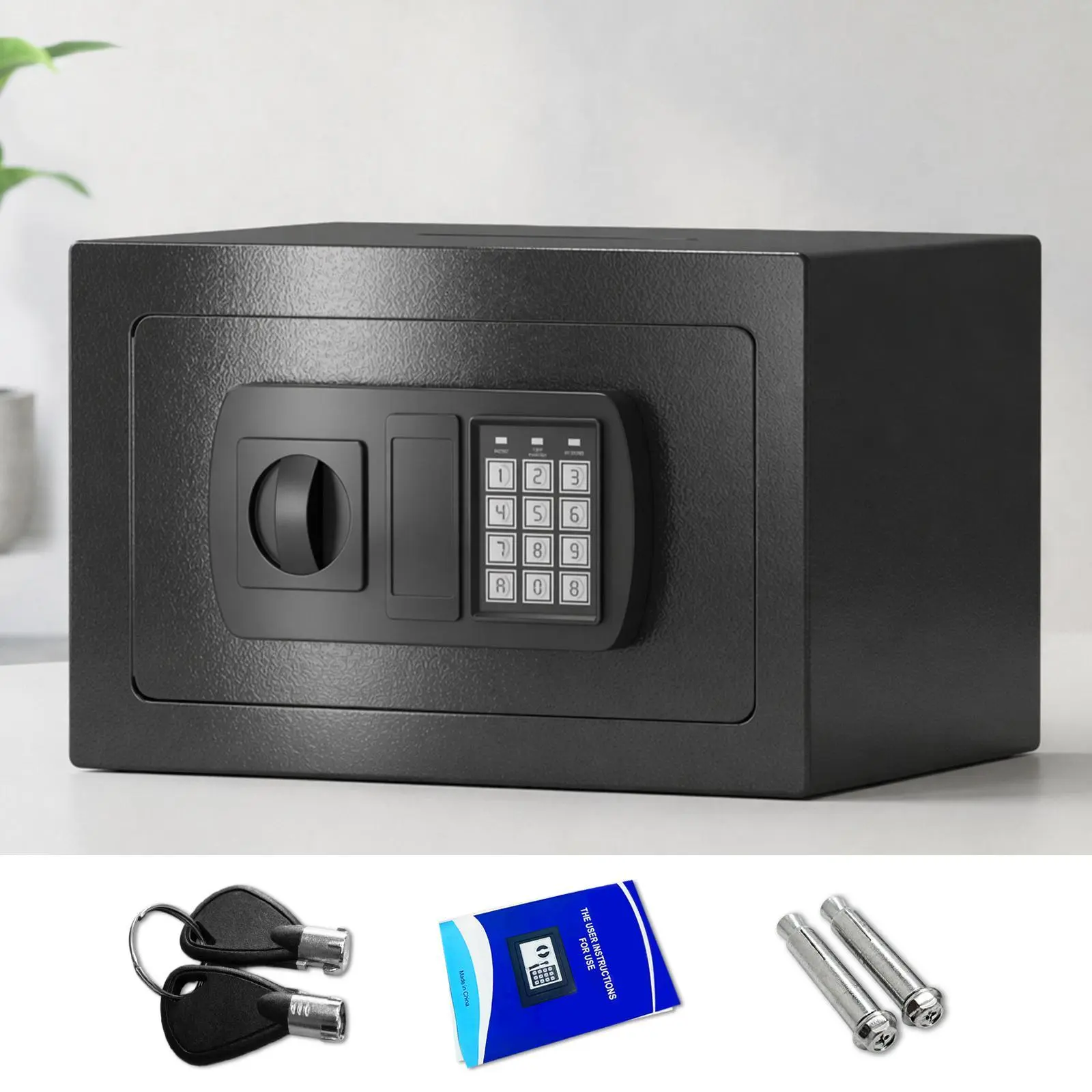 1.0 Cu Ft Digital Lock Safe Box with Keypad Access & Key, Anti-Theft Lock with Alarm System, Home Office Storage for Cash, Jewelry, Documents, Wall or Floor Installation Compatible