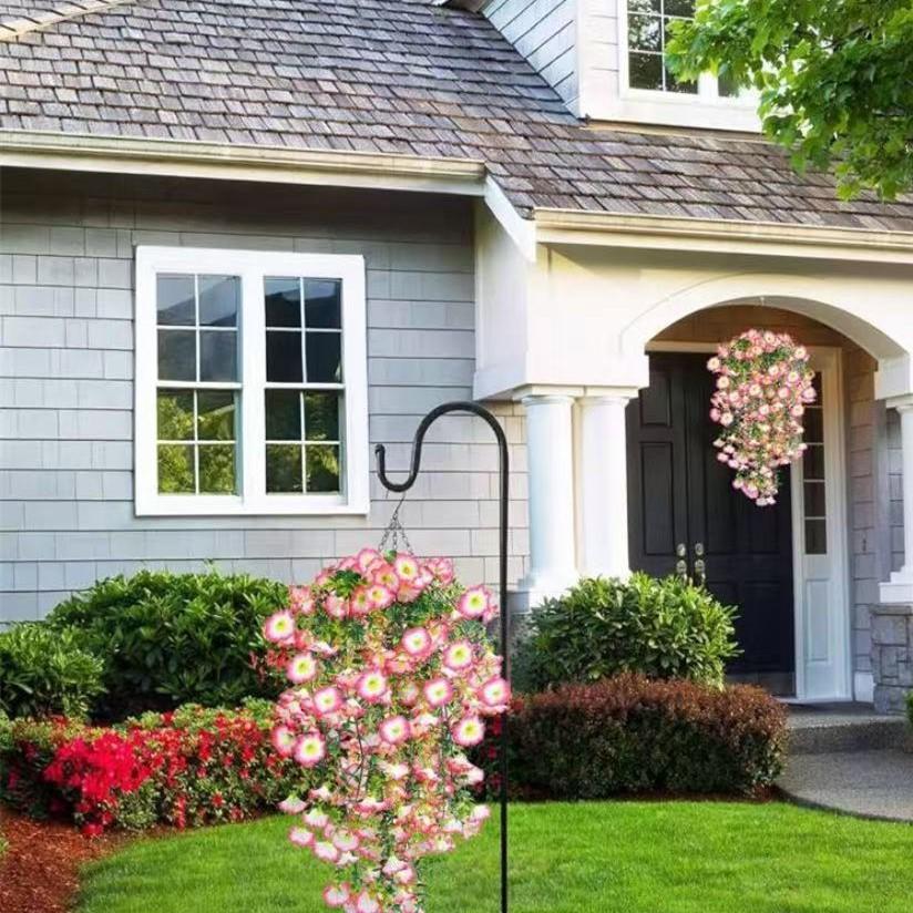 4pcs Artificial Colorful Flowers, UV-Resistant Morning Glory, Eucalyptus Vine, Festival Decor, Graduation Decor, Indoor Outdoor Decor