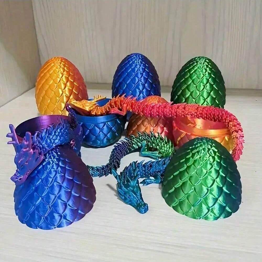3D Printed Dragon Surprise Egg, Stress Relief Desk Toy Decor, Halloween Ornament, Easter Gift, Christmas Decoration, Adult Gift (contains No Beard)