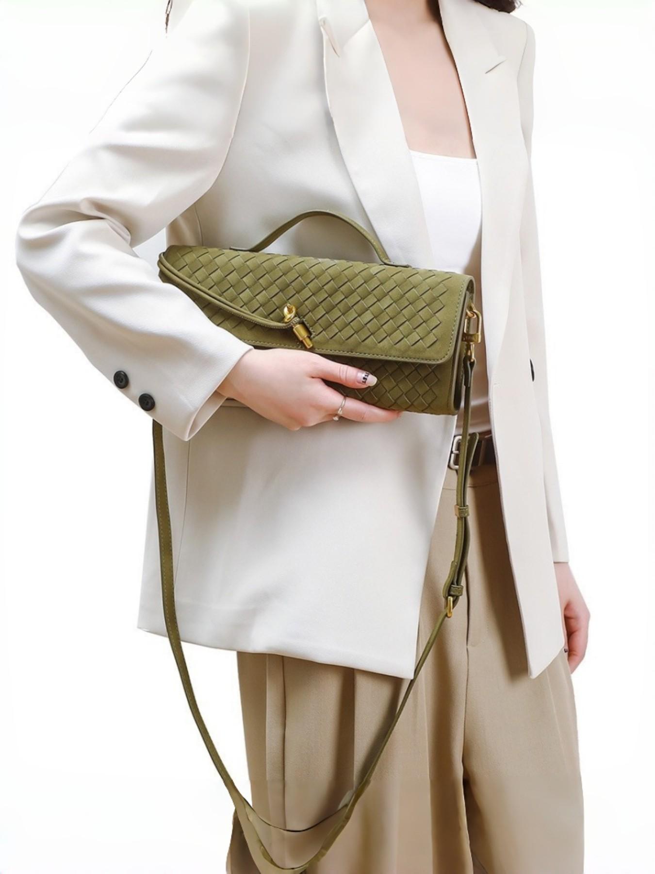 Elegant Women's Evening Bag, Matte Suede Velvet Handbag, Neutral Style, High-Quality Crossbody Backpack, French Chic, Soft and Gentle Design