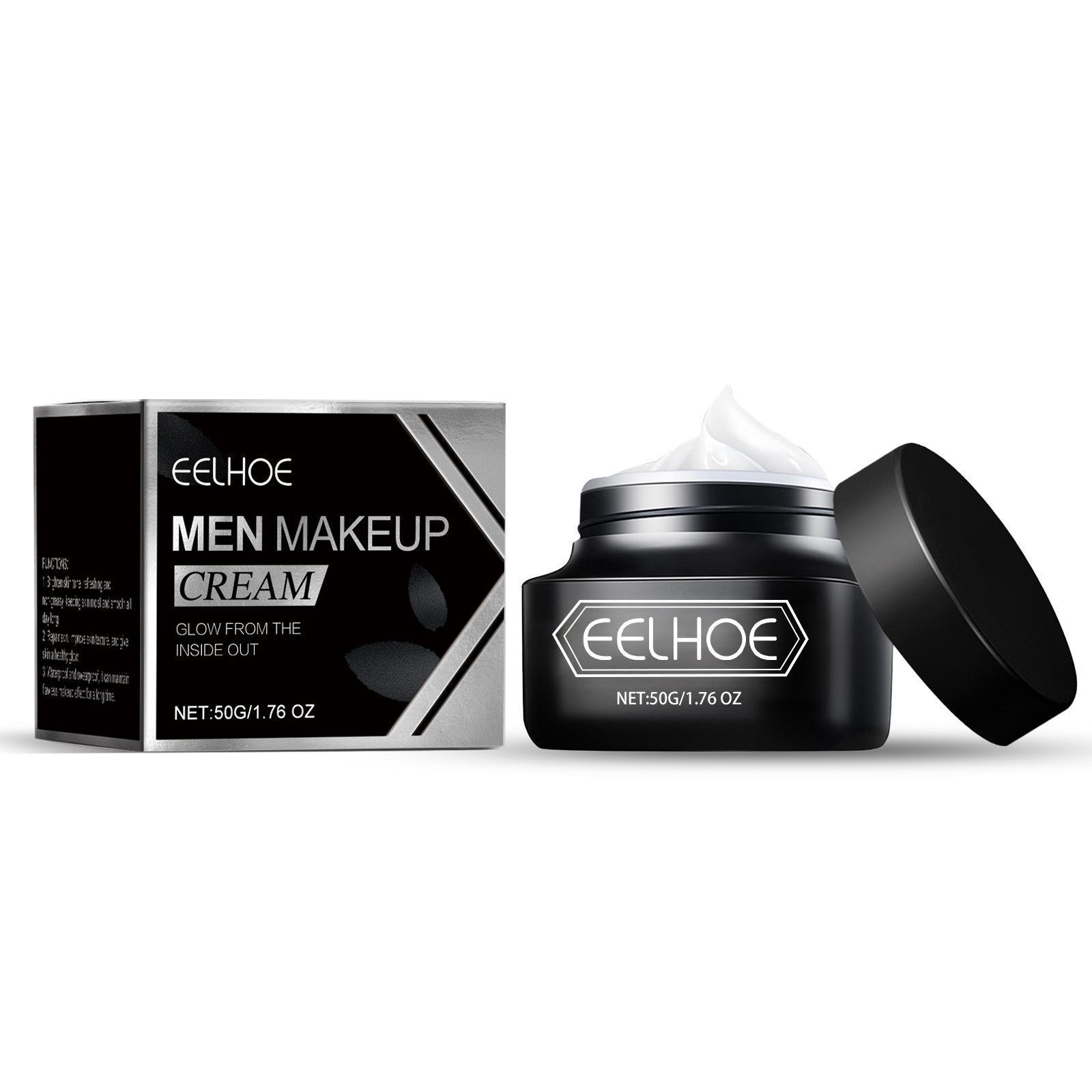 EELHOE Men Makeup Cream Even Skin Tone Oil Control Shrink Pores Moisturizing Face Concealer Matte Waterproof Makeup Base Primer