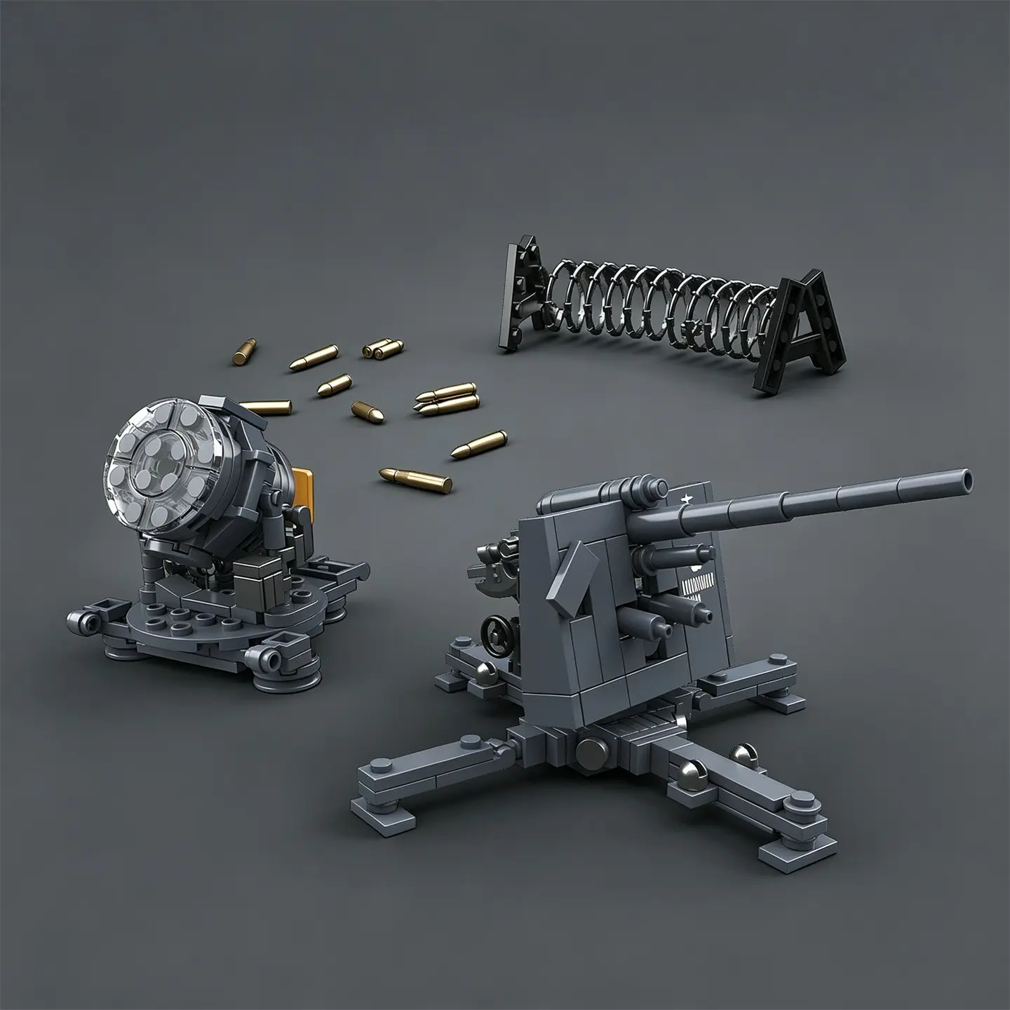 1/35 Scale Wwii Anti-Aircraft Gun 8.8cm Flak37 Building Blocks Toy, Building Block Sets, Kids' Assembly Model Kit, Moc Display Piece, Age 6+