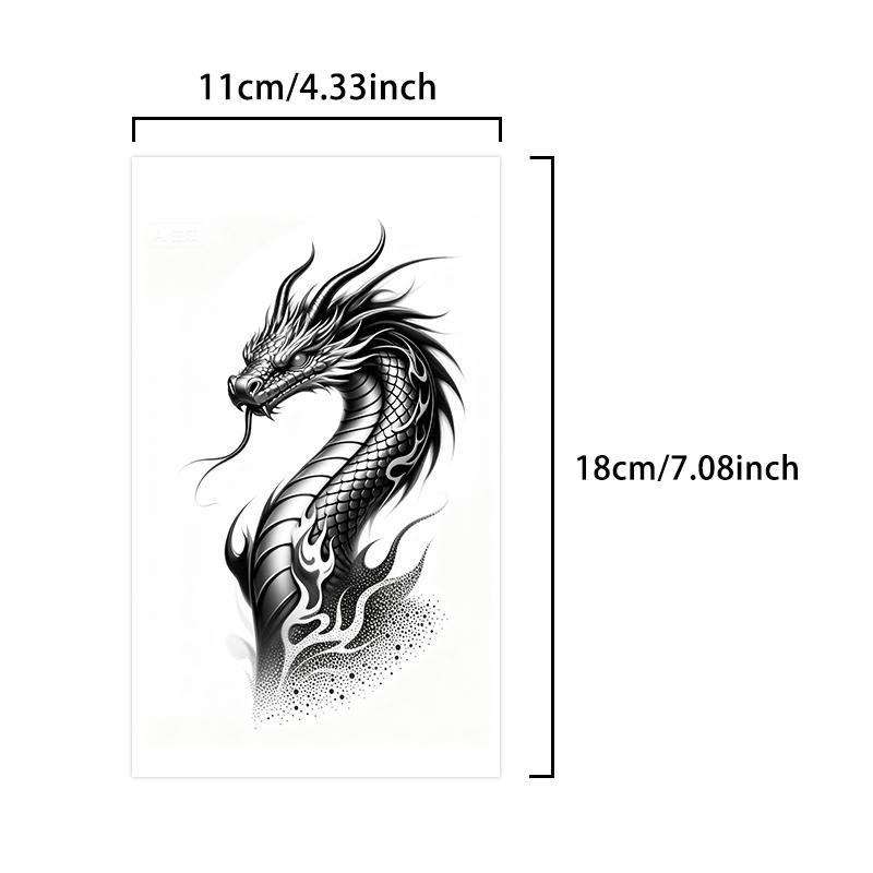 Chinese Style Arm Dragon Temporary Tattoo Sticker, Waterproof Long-Lasting 7-15 Days, Semi-Permanent Herbal Tattoo, Unisex Fake Tattoo for Arms, Legs, Back