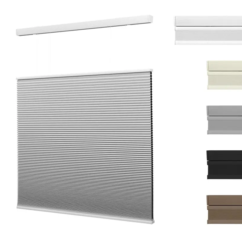 Pocageum cordless top-down bottom-up honeycomb cellular shades, small pleated blackout & light filtering window blinds, inside mount custom window shades (Width 21"-46.5", Height 48"/64")