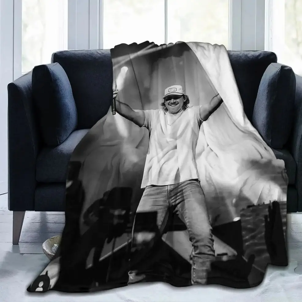 HappyComfort Morgan Cole Wallen‑Themed Ultra‑Soft Lightweight Flannel Blanket - Classic, Wrinkle Resistant, Durable Soft Microfiber Blanket with Plush Microfiber Polyester Feel for Sofa, Camping, Ideal Gift, Baby Blankets and Adult Blankets, All‑Season Ho